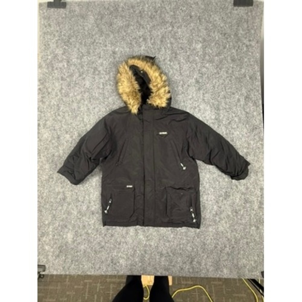 Enyce Clothing Company Kids Black Hooded Parka Jacket Faux Fur Trim Size 6